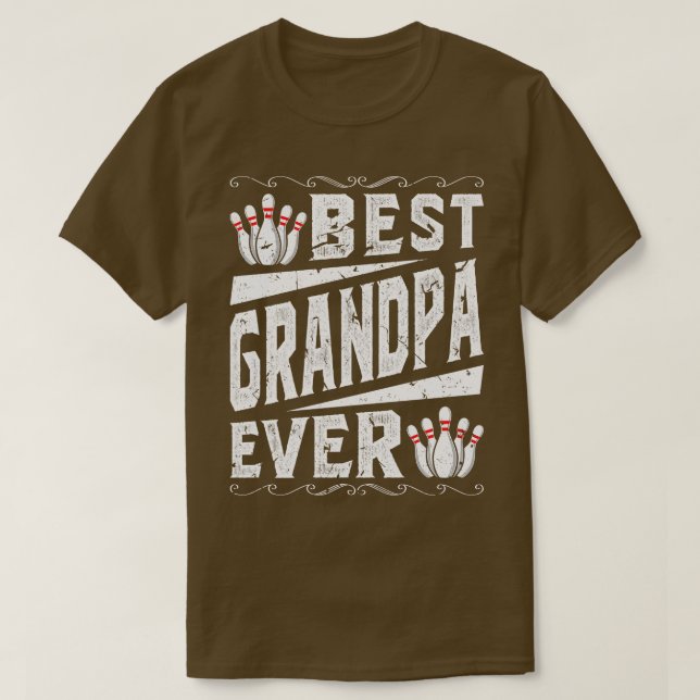 T-shirt Meilleur grand-père Bowling (Design devant)