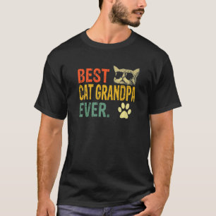 T-shirt Meilleur Grand-Père Chat Incroyable Vintage Fête d