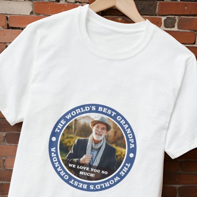 T-shirt Meilleur grand-père du monde Photo personnalisée m (Créateur téléchargé)