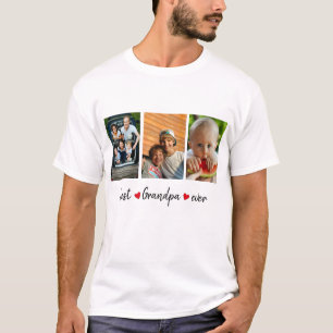 T-shirt Meilleur Grand-Père Ever 3 Photo Personnalisée