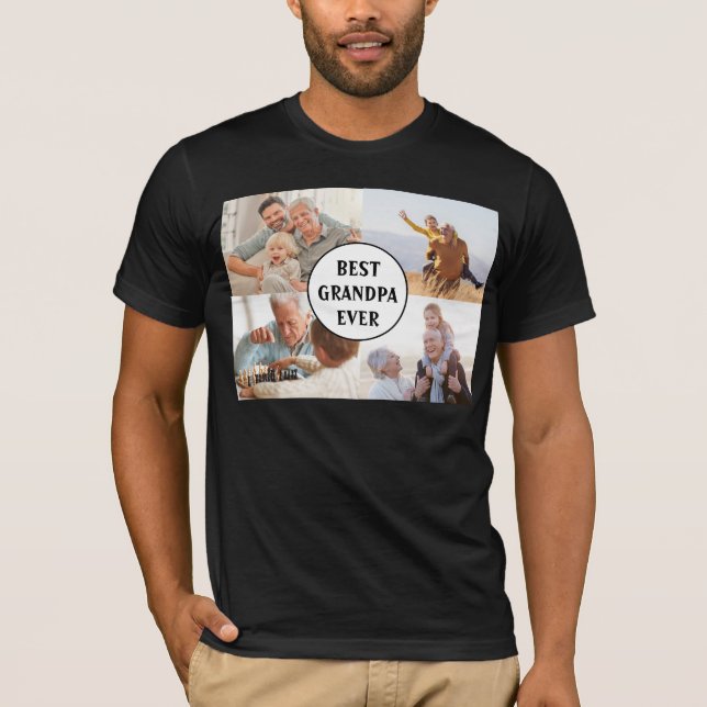 T-shirt Meilleur Grand-Père Ever 4 Collage de photos Créez (Devant)