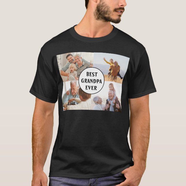 T-shirt Meilleur Grand-Père Ever 4 Collage de photos Créez (Devant)