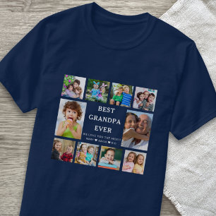 T-shirt Meilleur Grand-Père Ever Petits-Enfants 10 Collage