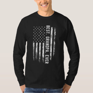 T-shirt Meilleur Grand-Père Jamais Drapeau Américain Pour