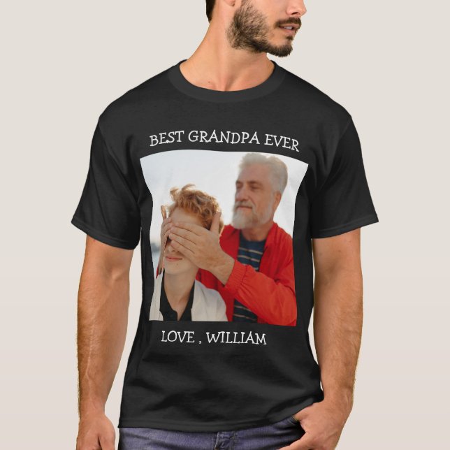 T-shirt Meilleur grand-père jamais Fête des pères texte ph (Devant)