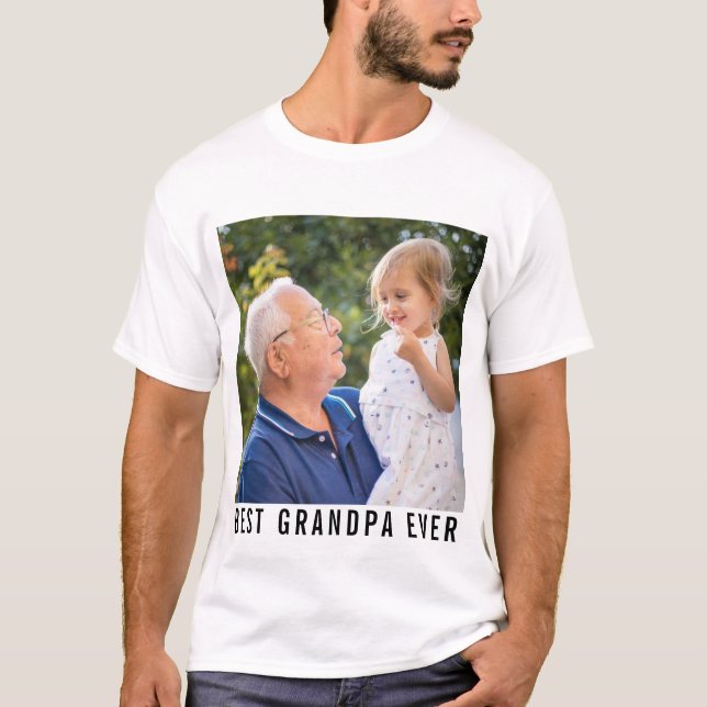 T-shirt Meilleur Grand-Père Jamais Grand-Père Et Bébé Phot (Devant)