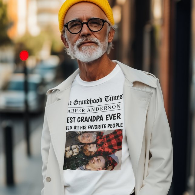T-shirt Meilleur grand-père Jamais personnalisé photo de j (Créateur téléchargé)