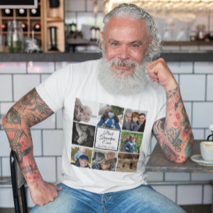 T-shirt Meilleur grand-père jamais photo collage texte per