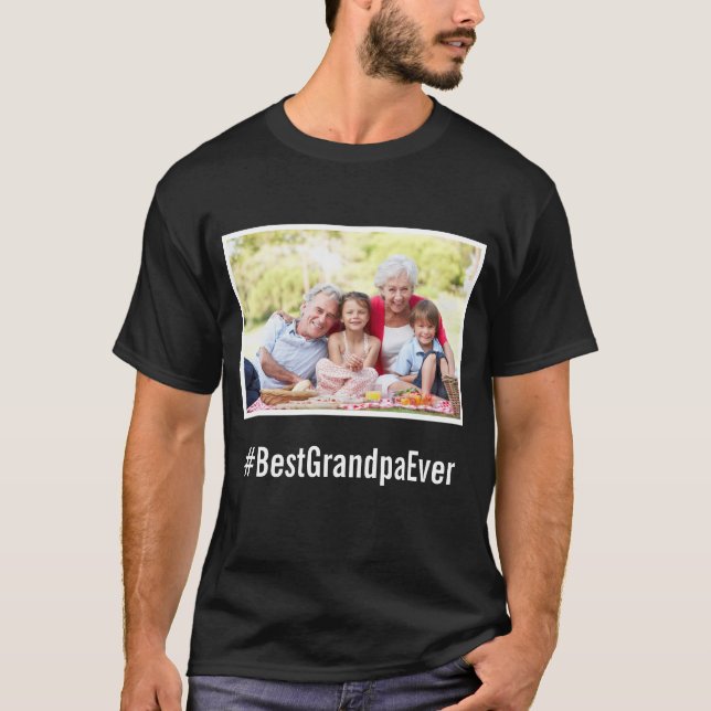 T-shirt Meilleur Grand-Père Jamais Photo Personnalisée Has (Devant)