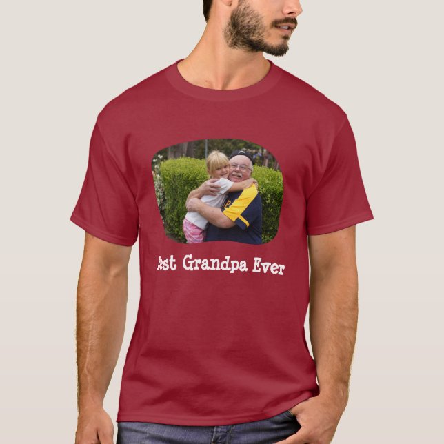 T-shirt Meilleur grand-père jamais télécharger votre photo (Devant)
