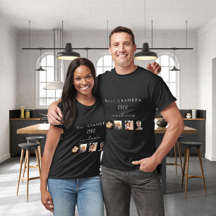 T-shirt Meilleur grand-père personnalisé photo de famille