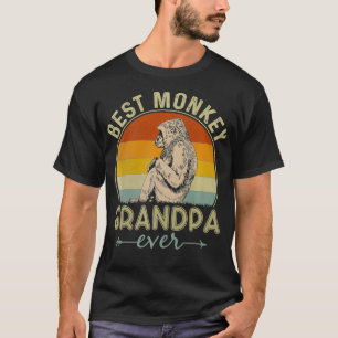 T-shirt Meilleur Grand-Père Singe Jamais Retro Monkey Grap