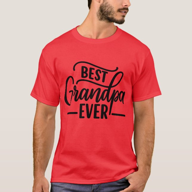 T-Shirt Meilleur Grand-Père - Style de script - Fi (Devant)