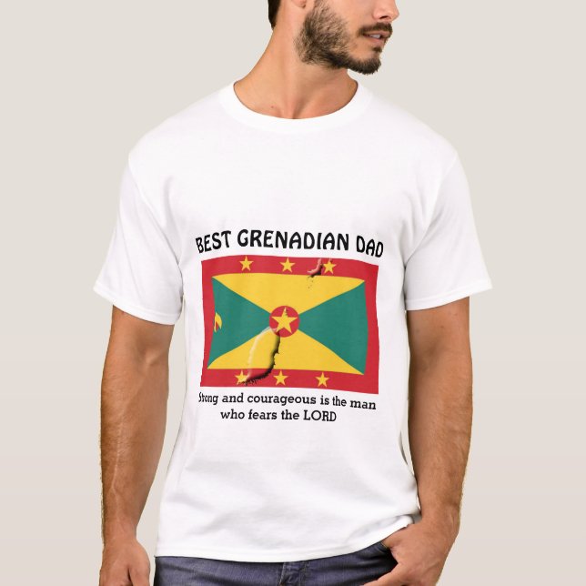 T-shirt MEILLEUR GRENADIEN DAD Fort Courageux Personnalisé (Devant)