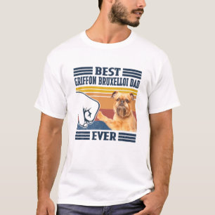 T-shirt Meilleur Griffon Bruxellois Papa Jamais Drôle Chie