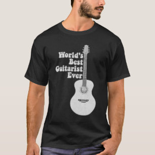 T-shirt Meilleur guitariste du monde. noir et blanc