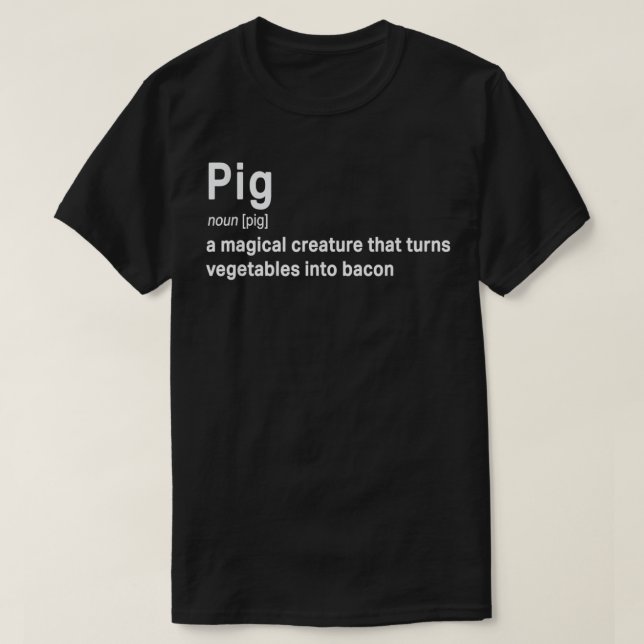 T-shirt Meilleur Hilaire Cochon et Bacon Définition Drôle  (Design devant)