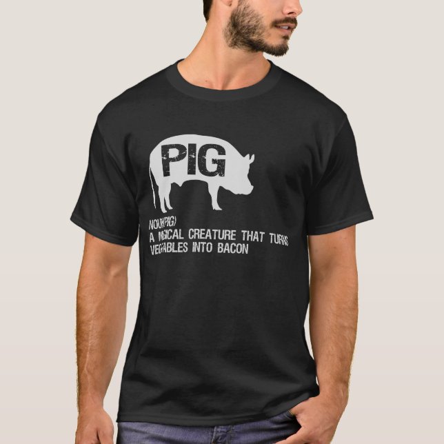T-shirt Meilleur Hilaire Cochon et Bacon Définition Drôle  (Devant)