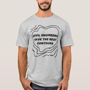T-shirt Meilleur Ingénieur Civil Contours