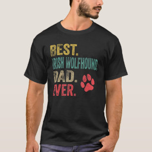 T-shirt Meilleur Irlandais Wolfhound Papa jamais Vintage p