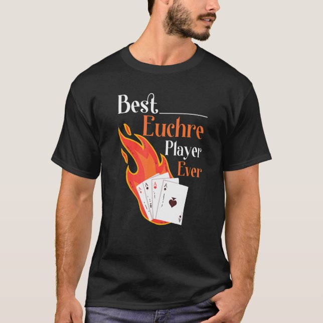 T-shirt Meilleur Jeu de cartes du joueur d'Euchre (Devant)