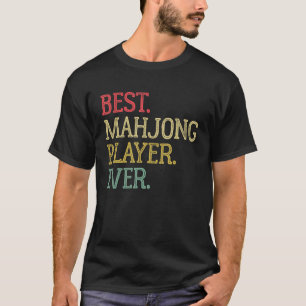 T-shirt Meilleur Joueur Mahjong Jamais Vintage Jeu de cart