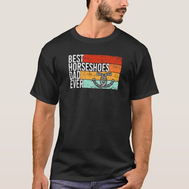 T-shirt Meilleur lanceur de fer à cheval Papa (Devant)