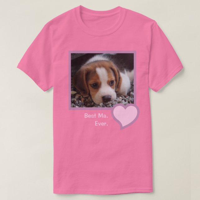T-shirt Meilleur Ma Jamais rose Texte Pet Beagle Chien Pho (Design devant)