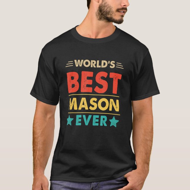 T-shirt Meilleur maçon rétro du monde (Devant)