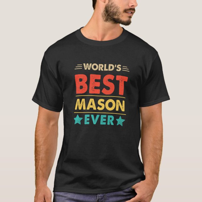 T-shirt Meilleur Maçon Rétro du Monde   (Devant)