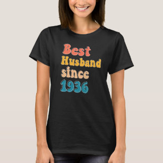 T-shirt Meilleur mari depuis 1936 Fête des mariages femmes