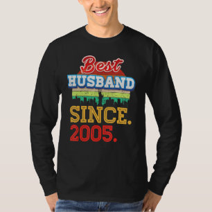 T-shirt Meilleur Mari depuis 2005 17e anniversaire de Mari