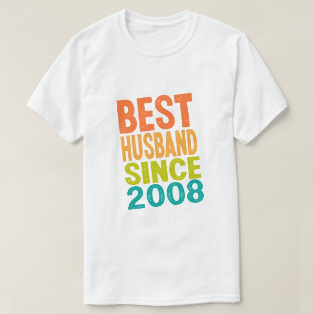 T-shirt Meilleur Mari Depuis 2008 (Design devant)
