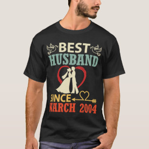 T-shirt Meilleur Mari depuis mars 2004 Mariage marié 19 an