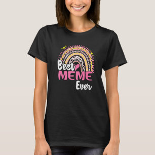 T-shirt Meilleur Mème Jamais Drôle Léopard Rose Rainbow Mè