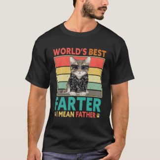 T-shirt Meilleur Monde Fer Je Veux Dire Père Chat Papa