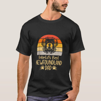 T-shirt Meilleur monde Terre-Neuve Papa Terre-Neuve Char à