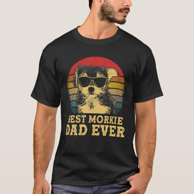 T-shirt Meilleur Morkie Papa Jamais Amoureux de les chiens (Devant)