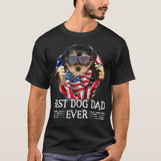 T-shirt Meilleur Morkie Papa Jamais Drapeau Américain 4 ju