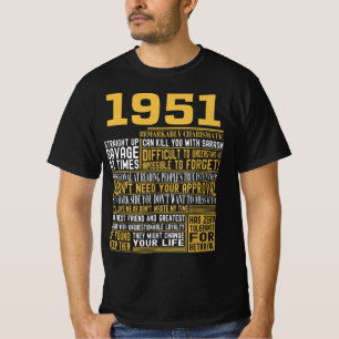 T-shirt Meilleur né en 1951 Faits pour les hommes, les fem
