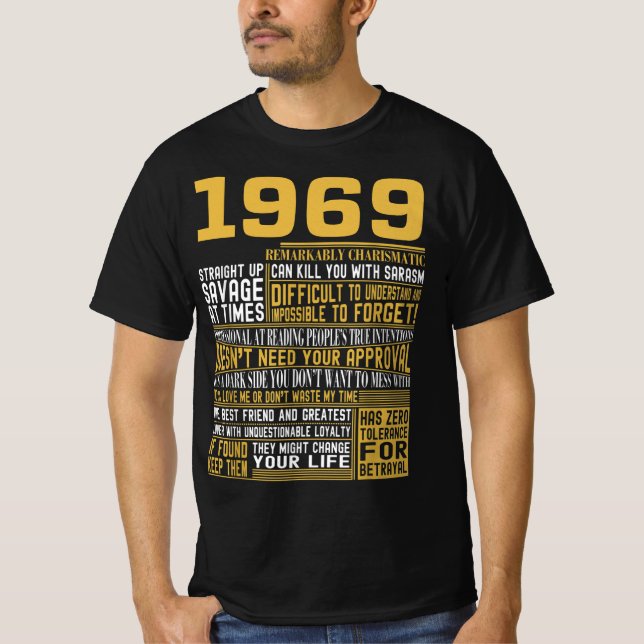 T-shirt Meilleur né en 1969 Faits pour les hommes, les fem (Devant)
