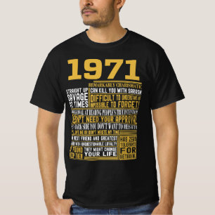 T-shirt Meilleur né en 1971 Faits pour les hommes, les fem