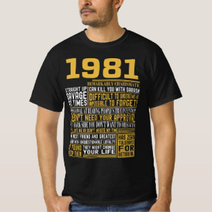 T-shirt Meilleur né en 1981 Faits pour les hommes, les fe