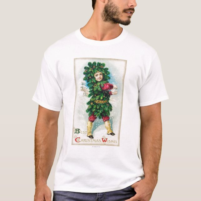 T-shirt Meilleur Noël souhaite l'homme dans le manteau à (Devant)