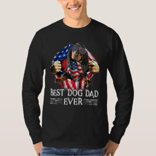 T-shirt Meilleur Noir Et Tan Coonhle Papa Jamais Américain