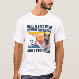T-shirt Meilleur Norvégien Elkhound Papa Jamais Drôle Chie
