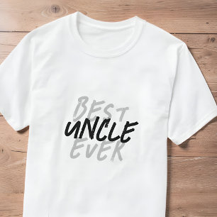 T-shirt Meilleur Oncle Moderne Noir et Blanc Grunge