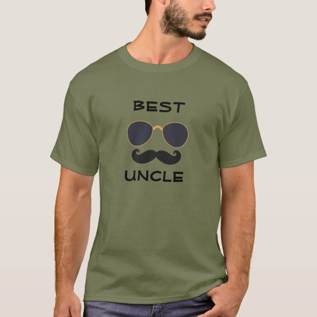 T-shirt Meilleur Oncle, Moustache Drôle, Homme (Devant)