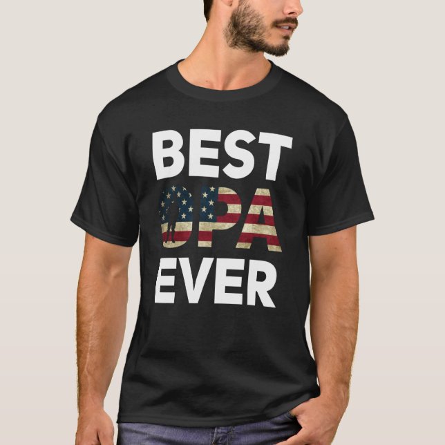 T-shirt Meilleur Opa jamais drapeau américain Grand-père a (Devant)