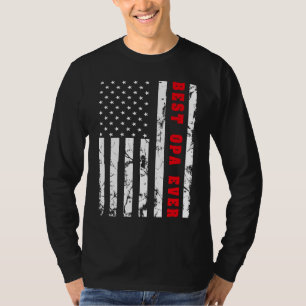 T-shirt Meilleur Opa jamais Vintage drapeau américain Gran